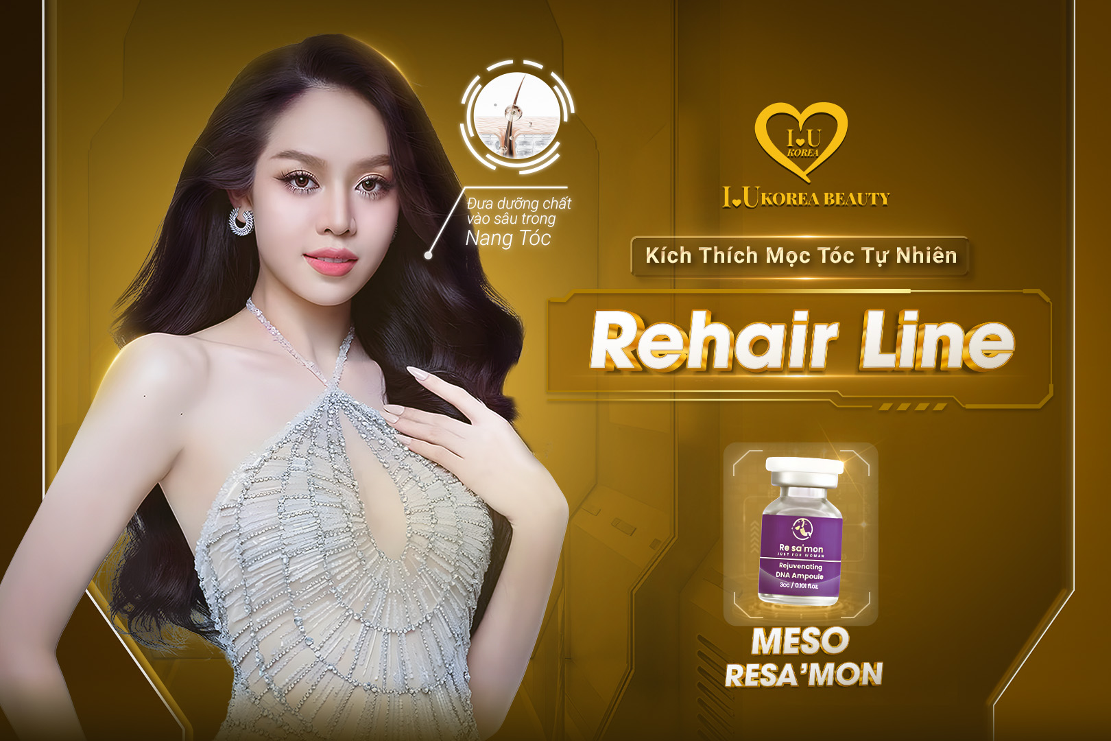 Rehair Line - Kích thích mọc tóc, ngăn ngừa rụng tóc, bảo vệ dưỡng da đầu